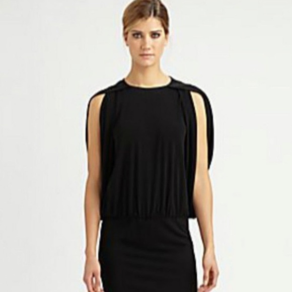 & Other Stories Black Sleeveless Cape Blouse Size 12 - Picture 3 of 6